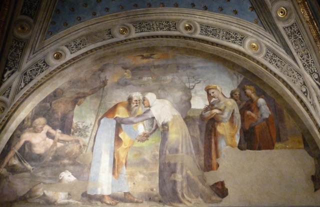 Freska Stretnutie Jáchyma a Anny pri Zlatej bráne